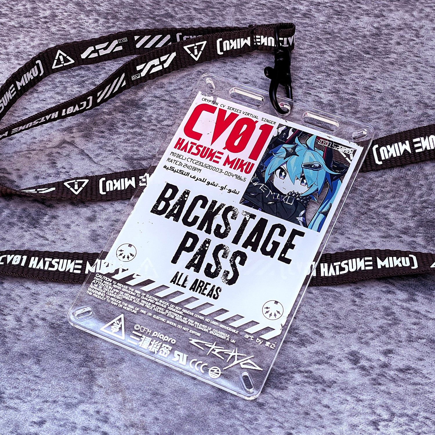 初音ミクx中央町戦術工芸　アクリルBACKSTAGE PASS